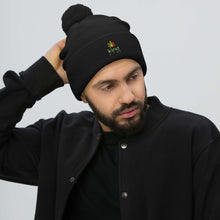 Load image into Gallery viewer, Kind Colours Weed Leaf Logo&#39;d Pom-Pom Beanie