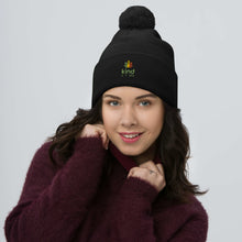 Load image into Gallery viewer, Kind Colours Weed Leaf Logo&#39;d Pom-Pom Beanie