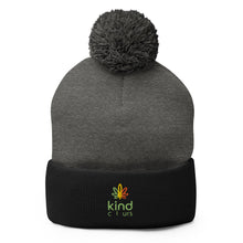 Load image into Gallery viewer, Kind Colours Weed Leaf Logo&#39;d Pom-Pom Beanie