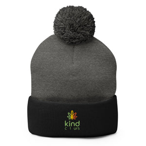 Kind Colours Weed Leaf Logo'd Pom-Pom Beanie