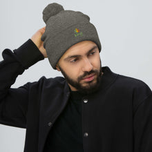 Load image into Gallery viewer, Kind Colours Weed Leaf Logo&#39;d Pom-Pom Beanie