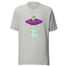 Load image into Gallery viewer, UFO Alien Cat Beaming Up Pot - Humorous Unisex T-Shirt | KindColours.com