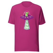 Load image into Gallery viewer, UFO Alien Cat Beaming Up Pot - Humorous Unisex T-Shirt | KindColours.com