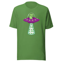 Load image into Gallery viewer, UFO Alien Cat Beaming Up Pot - Humorous Unisex T-Shirt | KindColours.com