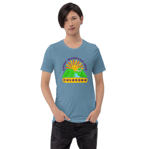 Rocky Mountain High - Humorous Unisex Tshirt (Front Print) | KindColours.com