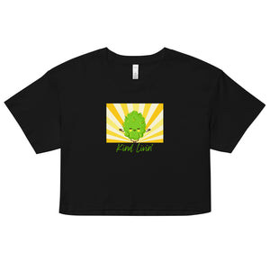 Kind Livin' Crop Top - Humorous Weed Graphic Tee | KindColours.com