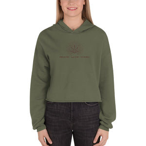 Peace-Love-Weed Women's Cropped Hoodie | kindcolours.com