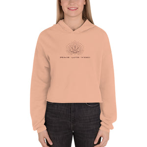 Peace-Love-Weed Women's Cropped Hoodie | kindcolours.com