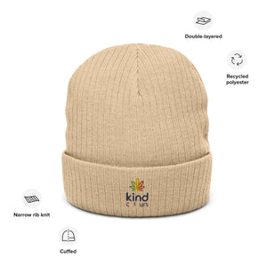 Weed Leaf Logo'd Ribbed Knit Beanie | Kind Colours, Colorado