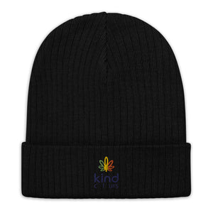 Weed Leaf Logo'd Ribbed Knit Beanie | Kind Colours, Colorado