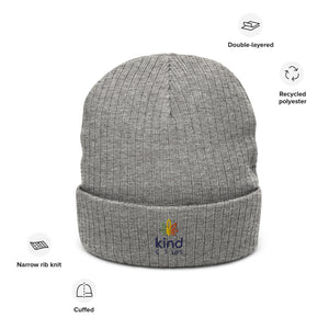 Weed Leaf Logo'd Ribbed Knit Beanie | Kind Colours, Colorado