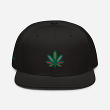 Load image into Gallery viewer, Embroidered Multi-Colored Weed Leaf Flat Bill Snapback Hat | KindCoulors.com