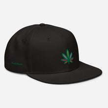 Load image into Gallery viewer, Embroidered Multi-Colored Weed Leaf Flat Bill Snapback Hat | KindCoulors.com