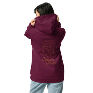 Colorado Chronic Dog Unisex Eco Raglan Hoodie Burgundy