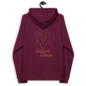 Colorado Chronic Dog Unisex Eco Raglan Hoodie Burgundy