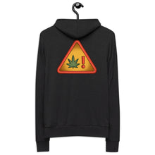 Load image into Gallery viewer, Marijuana Warning Label Lightweight Unisex Zip Hoodie | Kind Colours, Colorado