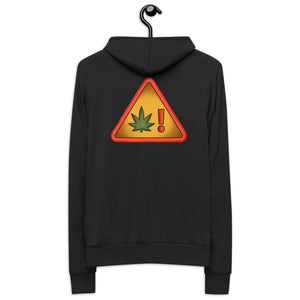 Marijuana Warning Label Lightweight Unisex Zip Hoodie | Kind Colours, Colorado