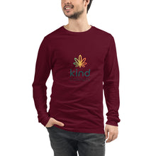 Load image into Gallery viewer, Rastafari-Colored Weed Leaf Logo&#39;d Unisex Long Sleeve Tee | Kind Colours, Colorado