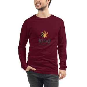 Rastafari-Colored Weed Leaf Logo'd Unisex Long Sleeve Tee | Kind Colours, Colorado