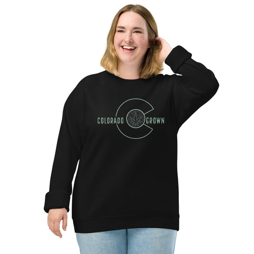 Colorado Grown Cannabis Unisex Organic Raglan Sweatshirt | Kind Colours, Colorado