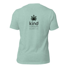 Load image into Gallery viewer, Colorado Grown-Kind Colours Green Logo Unisex Staple T-Shirt (Front-Back Print) | Kind Colours, Boulder CO