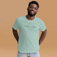 Load image into Gallery viewer, Colorado Grown-Kind Colours Green Logo Unisex Staple T-Shirt (Front-Back Print) | Kind Colours, Boulder CO