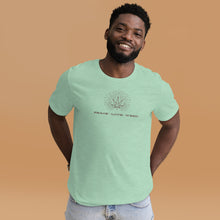 Load image into Gallery viewer, Peace Love Weed-Kind Colours Logo&#39;d Unisex T-Shirt (Front-Back Print) | Kind Colours, Boulder CO