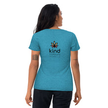 Load image into Gallery viewer, Rainbow Weed Logo&#39;d Unisex Tri-Blend TShirt (Back Print) | Kind Colours, Boulder CO