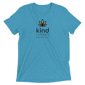 Rainbow Weed Logo'd Unisex Tri-Blend TShirt (Front Print v2) | Kind Colours, Boulder CO