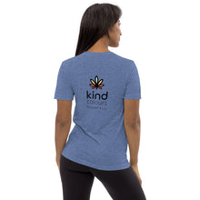 Load image into Gallery viewer, Colorado Chronic Retriever Pup-Kind Colours Logo&#39;d Unisex Tri-Blend T-Shirt (Front-Back Print) | Kind Colours, Boulder CO