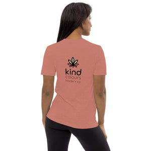 Colorado Chronic Retriever Pup-Kind Colours Logo'd Unisex Tri-Blend T-Shirt (Front-Back Print) | Kind Colours, Boulder CO