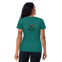 Load image into Gallery viewer, Rainbow Weed Logo&#39;d Unisex Tri-Blend TShirt (Back Print) | Kind Colours, Boulder CO