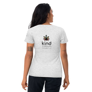 Rainbow Weed Logo'd Unisex Tri-Blend TShirt (Back Print) | Kind Colours, Boulder CO