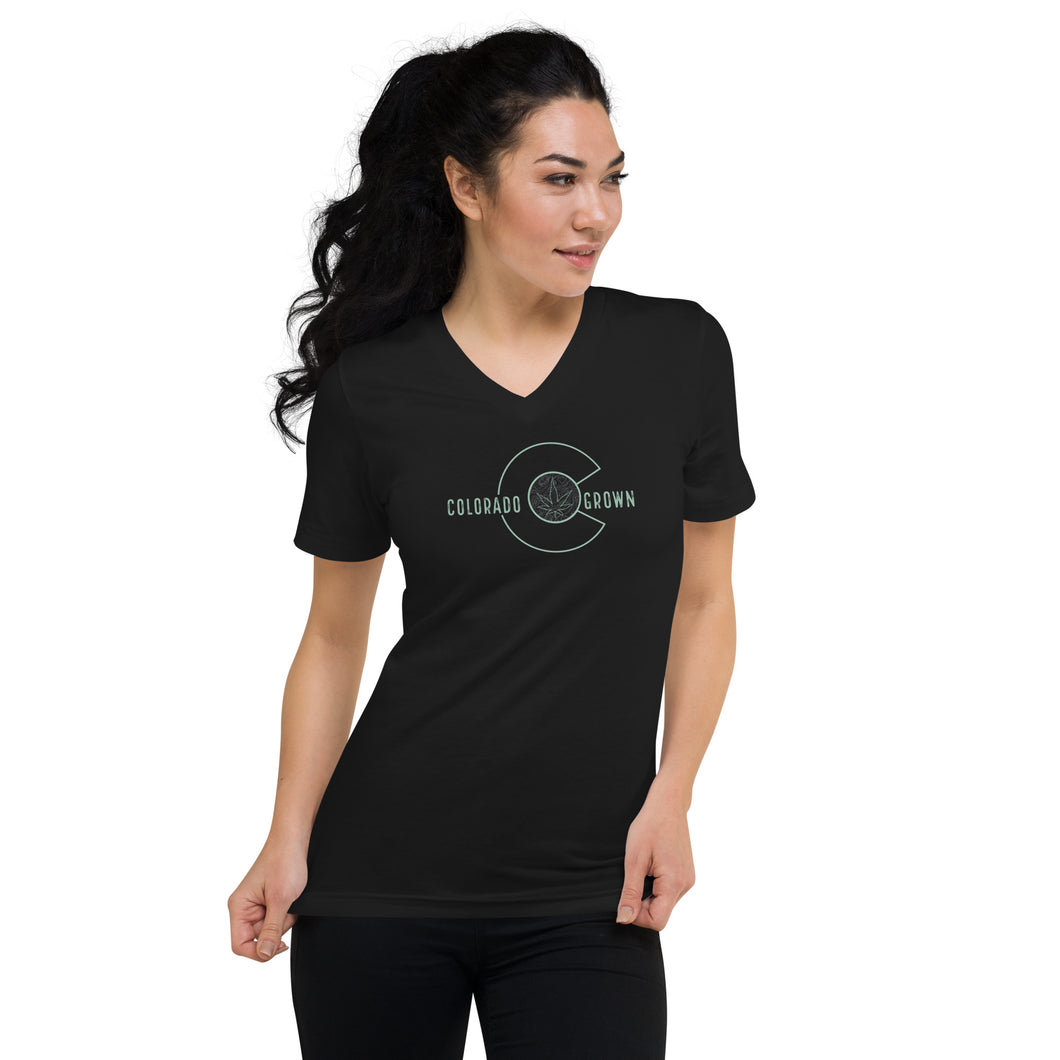 Colorado Grown Unisex Short Sleeve V-Neck T-Shirt | KindColours.com