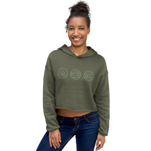 Weed-Mountains-Colorado Ladies Crop Hoodie | Kind Colours, Colorado