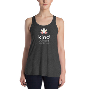 Rainbow Weed Women's Flowy Racerback Tank | Kind Colours, Boulder CO