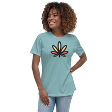 Load image into Gallery viewer, Rainbow Weed Leaf Women&#39;s Relaxed Tshirt | Kind Colours, Boulder CO