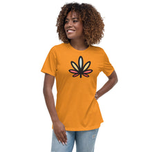 Load image into Gallery viewer, Rainbow Weed Leaf Women&#39;s Relaxed Tshirt | Kind Colours, Boulder CO