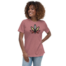 Load image into Gallery viewer, Rainbow Weed Leaf Women&#39;s Relaxed Tshirt | Kind Colours, Boulder CO