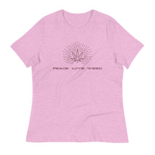 Load image into Gallery viewer, Peace-Love-Weed Women&#39;s Relaxed Fit T-Shirt | Kind Colours, Colorado