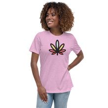 Load image into Gallery viewer, Rainbow Weed Leaf Women&#39;s Relaxed Tshirt | Kind Colours, Boulder CO