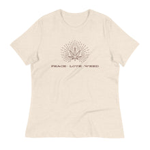 Load image into Gallery viewer, Peace-Love-Weed Women&#39;s Relaxed Fit T-Shirt | Kind Colours, Colorado