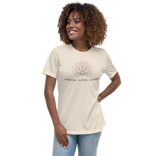 Load image into Gallery viewer, Peace-Love-Weed Women&#39;s Relaxed Fit T-Shirt | Kind Colours, Colorado