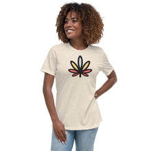 Load image into Gallery viewer, Rainbow Weed Leaf Women&#39;s Relaxed Tshirt | Kind Colours, Boulder CO