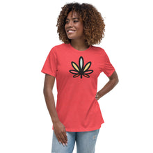 Load image into Gallery viewer, Rainbow Weed Leaf Women&#39;s Relaxed Tshirt | Kind Colours, Boulder CO