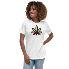 Load image into Gallery viewer, Rainbow Weed Leaf Women&#39;s Relaxed Tshirt | Kind Colours, Boulder CO